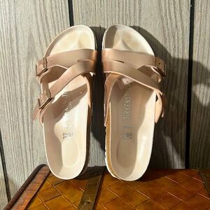 Birkenstock Women’s Yao Balance Rose gold sandals slip on size 37